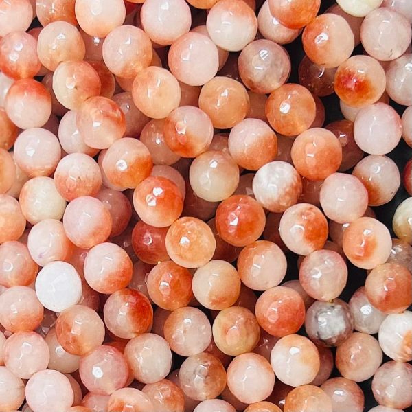 AAA KOI jade stone bead. Faceted 6mm 8mm 10mm round bead. Gorgeous natural PEACH color jade stone bead. High quality  ! For Discount