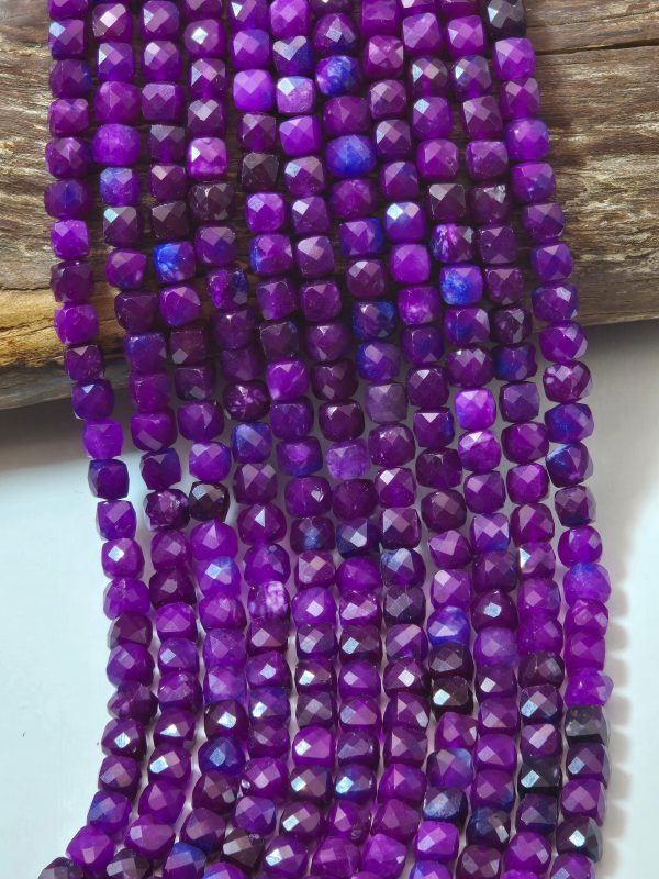 Natural Sugilite Gemstone cube, Gorgeous Natural Purple Color Sugilite Stone Beads, Excellent Quality Full Strand 15.5  Online now