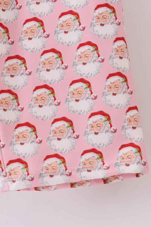 Pink christmas santa claus print women pajamas pants on Sale