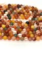 AA+ guide Natural Multi color QUARTZ. round bead yellow , coral , and green color gemstone loose bead. Online Sale