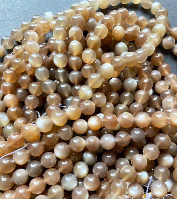 AAA Natural Brown Moonstone 6mm 8mm 10mm Round Beads, Gorgeous Natural Brown Color Moonstone Fashion