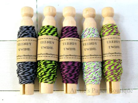 Halloween Trendy Bakers Twine Sampler - Lime Green, Purple, and Black on Sale