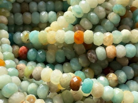 AAA Natural Amazonite Faceted 4x6mm 5x8mm 6x10mm Rondelle bead, Gorgeous natural blue color Amazonite gemstone bead. Full strand 15.5” Online Hot Sale