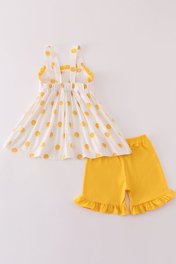 Yellow you are my sunshine embroidery girl set on Sale