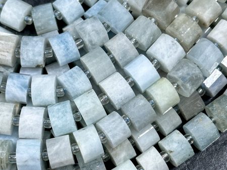 NATURAL Aquamarine Gemstone Bead 8x5mm Rondelle Shape Bead, Beautiful Blue White Color Aquamarine Gemstone Bead, Full Strand 15.5  Cheap