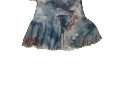 Grey and tan tie dye peplum top 3t Online now