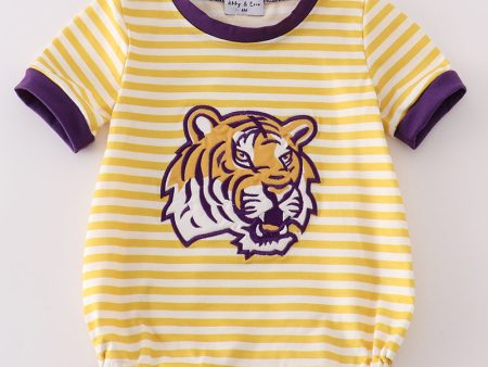 Yellow tiger embroidery LSU boy bubble For Cheap