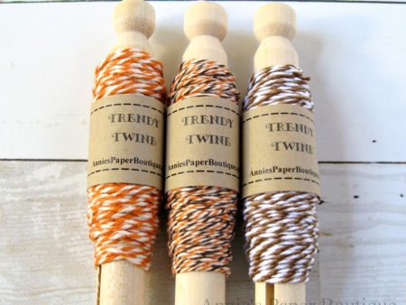 Autumn Spice Trendy Bakers Twine Sampler - Pumpkin Orange, Brown, and White Online now