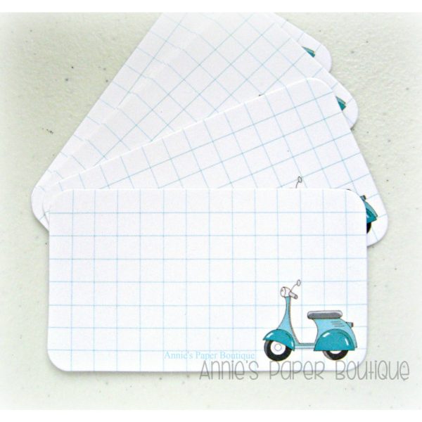 Aqua Scooter Grid - Mini Note Cards For Cheap