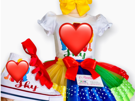 Birthday tutu outfit, magic Rainbow tutu, Birthday Party tutu set Hot on Sale