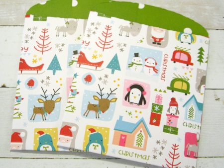 Christmas Quilt Large Paper Pockets - 4-1 4  x 5-1 2 on Sale