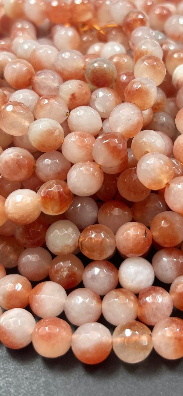 AAA KOI jade stone bead. Faceted 6mm 8mm 10mm round bead. Gorgeous natural PEACH color jade stone bead. High quality  ! For Discount