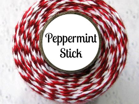 Peppermint Stick Trendy Bakers Twine - Red, Burgundy, & White For Discount