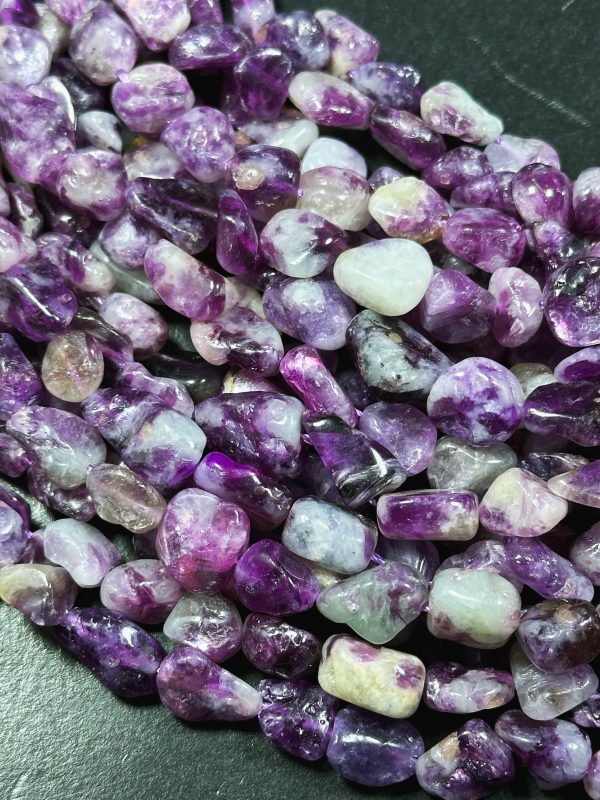 Natural Purple Emerald Gemstone Bead Freeform Pebble Shape, Gorgeous Natural Purple Color Emerald Bead, Excellent Quality Full Strand 15.5  For Cheap