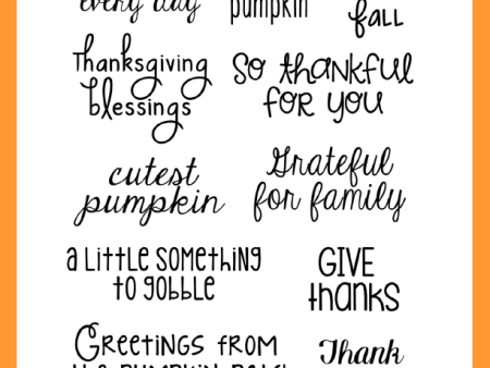 Happy Thanksgiving Stamp Set - 4x6 Sale