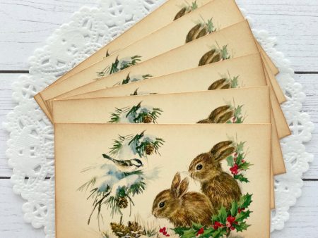 Winter Bunnies Vintage Inspired Tags Discount