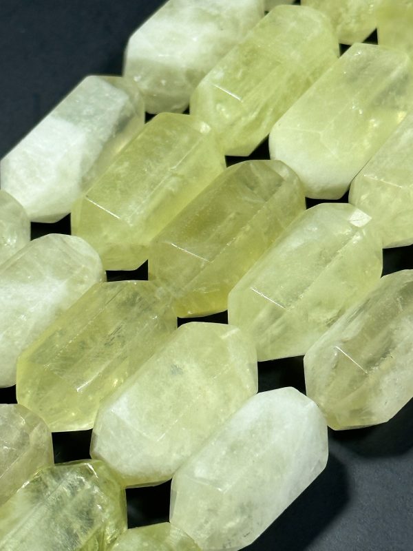 NATURAL Yellow Quartz Gemstone Bead Faceted 25x12mm Barrel Shape Bead, Gorgeous Clear Light Yellow White Color Quartz Loose Beads Supply