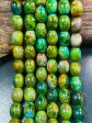 Natural Tibetan Gemstone Bead 19x15mm Barrel Shape, Gorgeous Multicolor Green Blue Tibetan Gemstone Beads, Excellent Quality Full Strand 13  Online Hot Sale