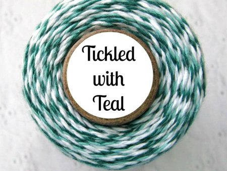 Tickled with Teal Trendy Bakers Twine - Dark Teal, Light Teal, & White Sale