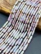 Freshwater pearls Thick Biwa pearl Strip Natural Purple Silver Color full strand 15  Online Hot Sale