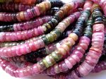 AAA Multicolor Natural Tourmaline Gemstone Beads, 6x2mm Smooth Rondelle Shape Beads, Great Quality gemstone 15.5” strand! on Sale