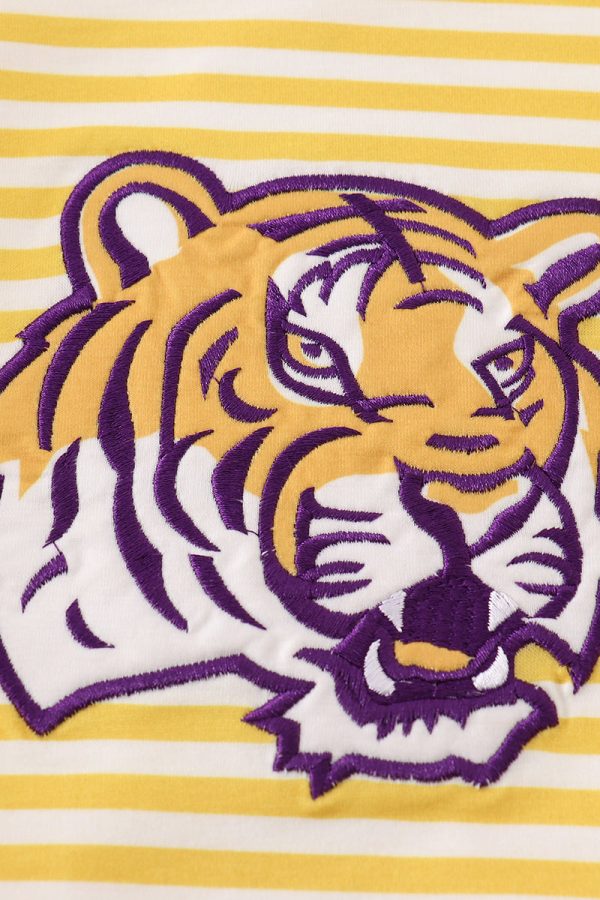 Yellow tiger embroidery LSU boy bubble For Cheap