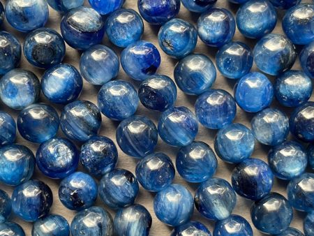 AAA Natural Kyanite 4mm 6mm 8mm 10mm 12mm Round Bead, Beautiful Natural Blue Color Kyanite Gemstone Bead Cheap