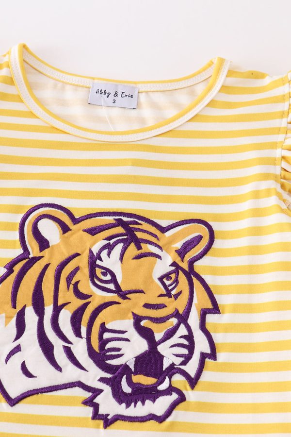 Yellow tiger applique LSU girl set Online Hot Sale