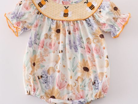 Yellow bee embroidery girl bubble For Discount