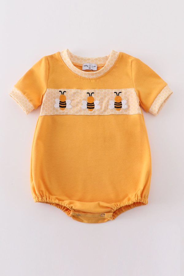 Yellow bee embroidery boy bubble Online Hot Sale