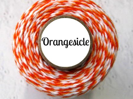 Orangesicle Trendy Bakers Twine - Dark Orange, Peach, & White Cheap