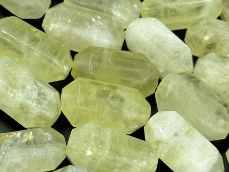 NATURAL Yellow Quartz Gemstone Bead Faceted 25x12mm Barrel Shape Bead, Gorgeous Clear Light Yellow White Color Quartz Loose Beads Supply