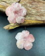 Hand Carved Rose Quartz Flower Pendant, Handmade Gemstone Pendant, 50mm Natural Pink Rose Quartz Gemstone Pendant For Discount