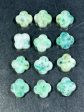 NATURAL Chrysocolla Gemstone Bead Faceted 17mm Clover Flower Shape Beautiful Natural Green Blue Color Chrysocolla Gemstone Bead LOOSE Beads Supply