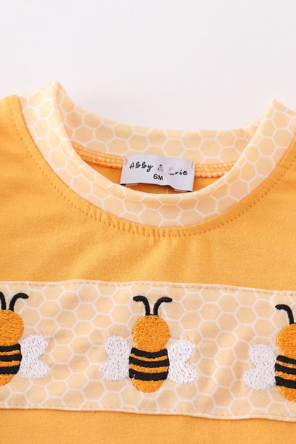 Yellow bee embroidery boy bubble Online Hot Sale