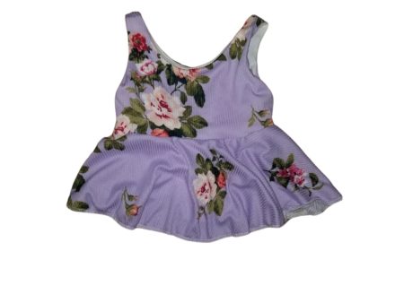 Purple floral peplum top 2t Discount