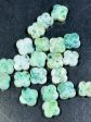 NATURAL Chrysocolla Gemstone Bead Faceted 17mm Clover Flower Shape Beautiful Natural Green Blue Color Chrysocolla Gemstone Bead LOOSE Beads Supply