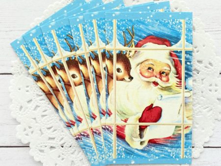 Window Santa Retro Tags Online