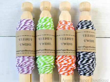 A Touch of Halloween Trendy Bakers Twine Sampler - Purple, Lime, Orange, and Black For Discount