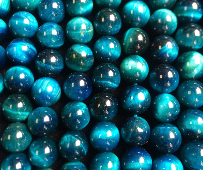 AAA Tiger Eye Gemstone Bead, Turquoise Blue Color Tiger Eye Gemstone Beads, Gorgeous Tiger Eye Stone Bead 4mm 6mm 8mm 10mm 12mm Round Beads, Full Strand 15.5” For Cheap