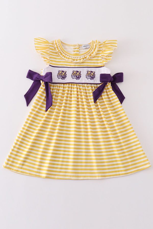 Yellow tiger embroidery LSU dress Supply