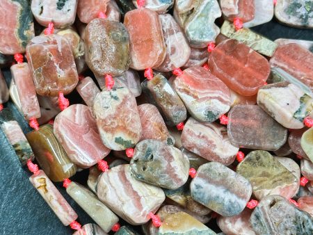 NATURAL Rhodochrosite Gemstone Bead 15x11mm Rectangle Tablet Shape, Beautiful Natural Pink Brown Color Gemstone Beads Full Strand 15.5  Discount