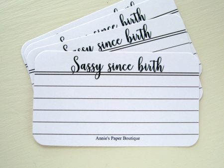 Sassy Since Birth Lined - Mini Note Cards Supply