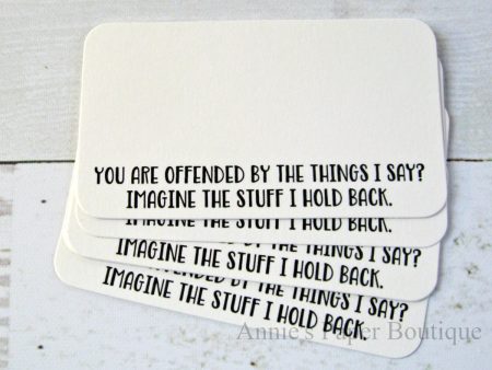 You Are Offended by the Things I Say? Imagine the Things I Hold Back - Mini Note Cards Hot on Sale