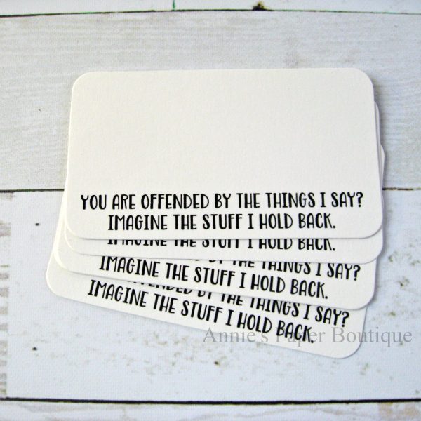 You Are Offended by the Things I Say? Imagine the Things I Hold Back - Mini Note Cards Hot on Sale