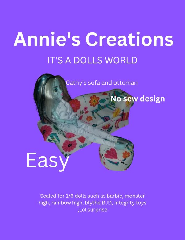 1 6 scaled doll sofa PDF pattern Sale