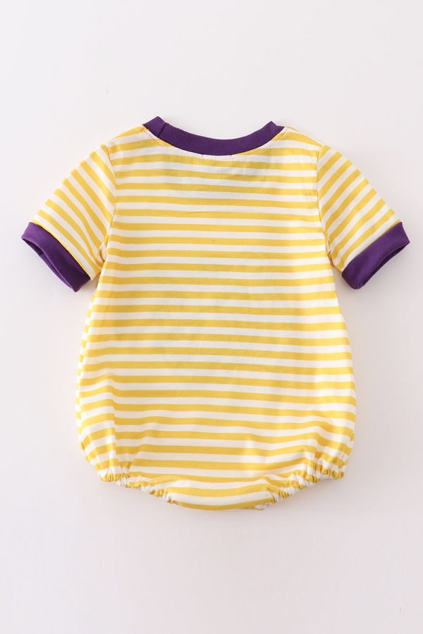 Yellow tiger embroidery LSU boy bubble For Cheap