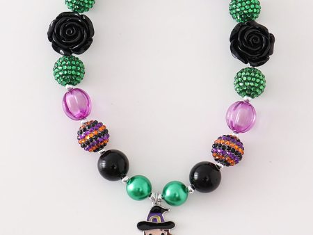 Halloween witch bubble chunky necklace Discount