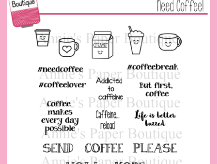 Need Coffee Stamps - 4x4 For Sale