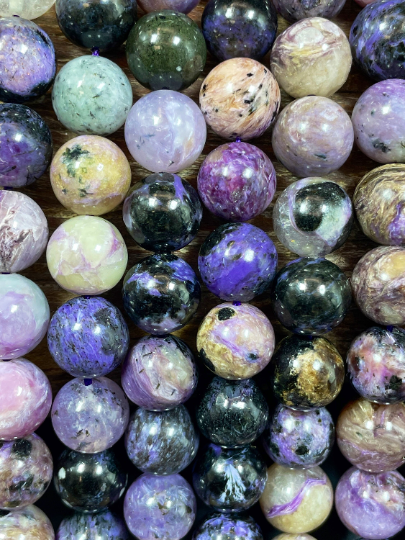 Natural Charoite Gemstone Bead 6mm 8mm 10mm Round Bead, Gorgeous Natural Purple Black Color Charoite Gemstone Beads, Full Strand 15.5  Hot on Sale